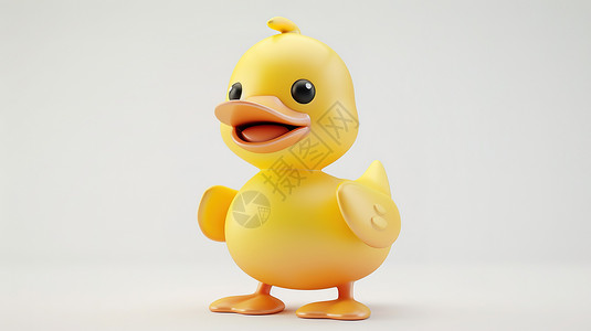 游戏3d素材立体可爱小鸭子3D图标插画