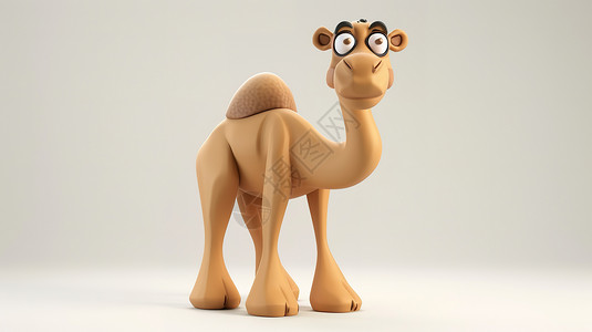 骆驼图标可爱的骆驼3D图标插画