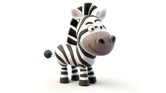 3D立体动物立体斑马3D图标插画