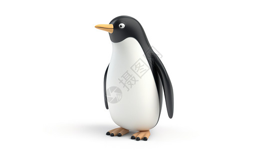 新西兰企鹅企鹅3D图标插画