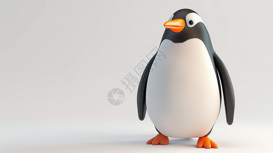 立体游戏立体企鹅3D图标插画