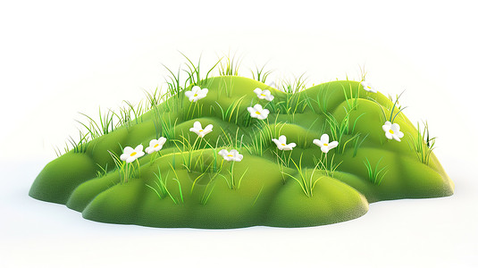 春天小草3D图标背景图片