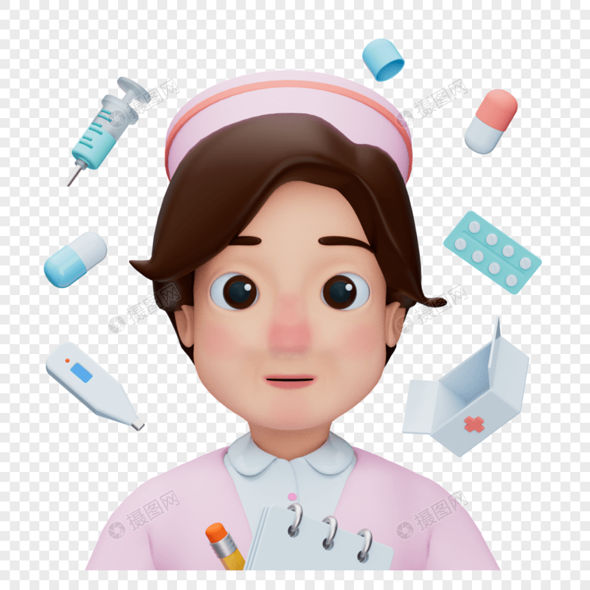 3D51劳动节护士医疗药物悬浮人物头像图片