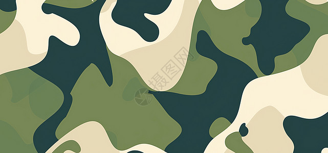 军训展绿色卡通迷彩图案纹理插画
