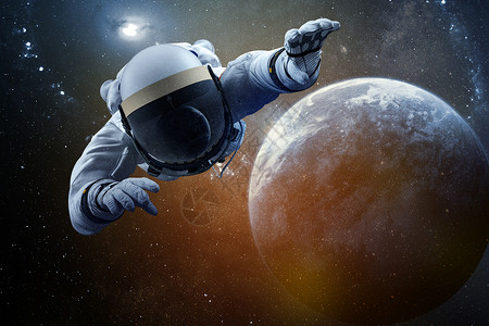 宇航员航天飞行背景高清图片