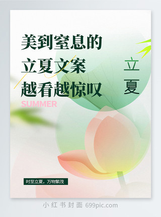 卡通立夏二十四节气立夏小红书封面模板