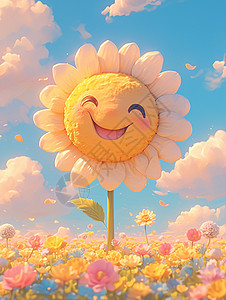可爱的卡通太阳花背景图片
