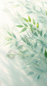 绿叶唯美的卡通植物背景图片