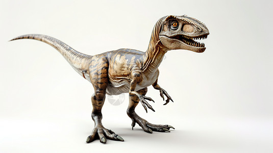 恐龙图标迅猛龙立体3D图标插画