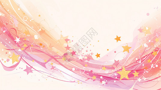 粉色小星星小星星背景粉色可爱颜色插画