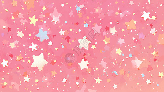 粉色可爱的很多卡通小星星背景背景图片