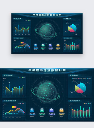 web端大屏数据可视化大屏设计驾驶舱设计web端UI设计界面模板