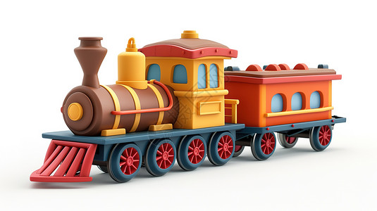 火车3D立体图标背景图片