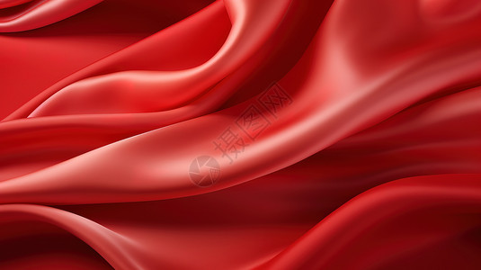 红色飞扬丝绸红色光滑丝绸纹理插画
