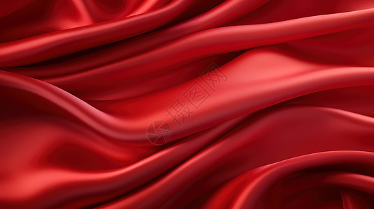 光滑红色丝绸纹理背景图片