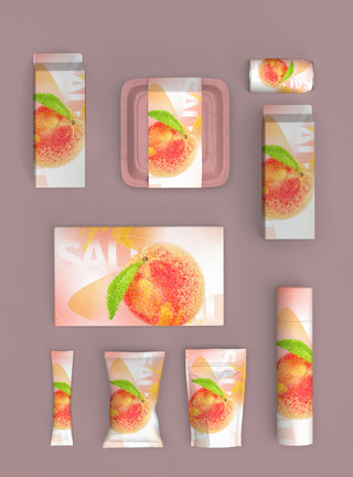 水果切片糖食品包装样机模板