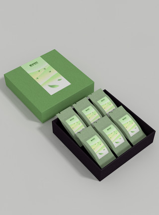 纸盒创意茶叶包装样机模板