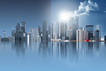 商务创意科技城市背景背景图片