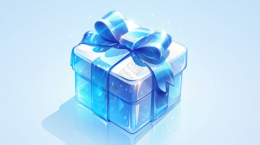七彩礼物盒漂亮的卡通礼盒系着蓝色丝带插画