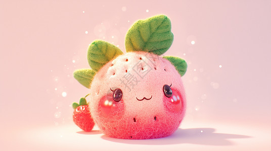 可爱的卡通草莓背景图片