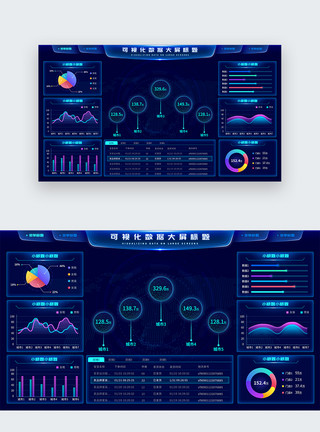 web图片数据可视化大屏设计驾驶舱设计web端UI设计界面模板