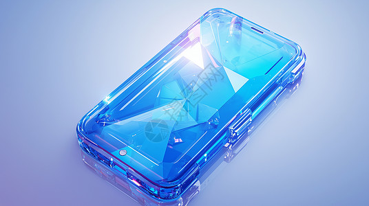 蓝色科技感的卡通手机壳背景图片