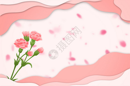 康乃馨花母亲节温馨背景设计图片