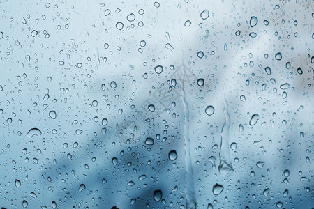 降雨降温蓝色创意雨滴背景设计图片