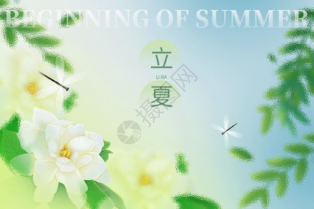 立夏节气字体立夏唯美创意大气植物花朵GIF高清图片