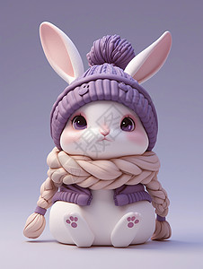 长长的耳朵可爱卡通小白兔高清图片