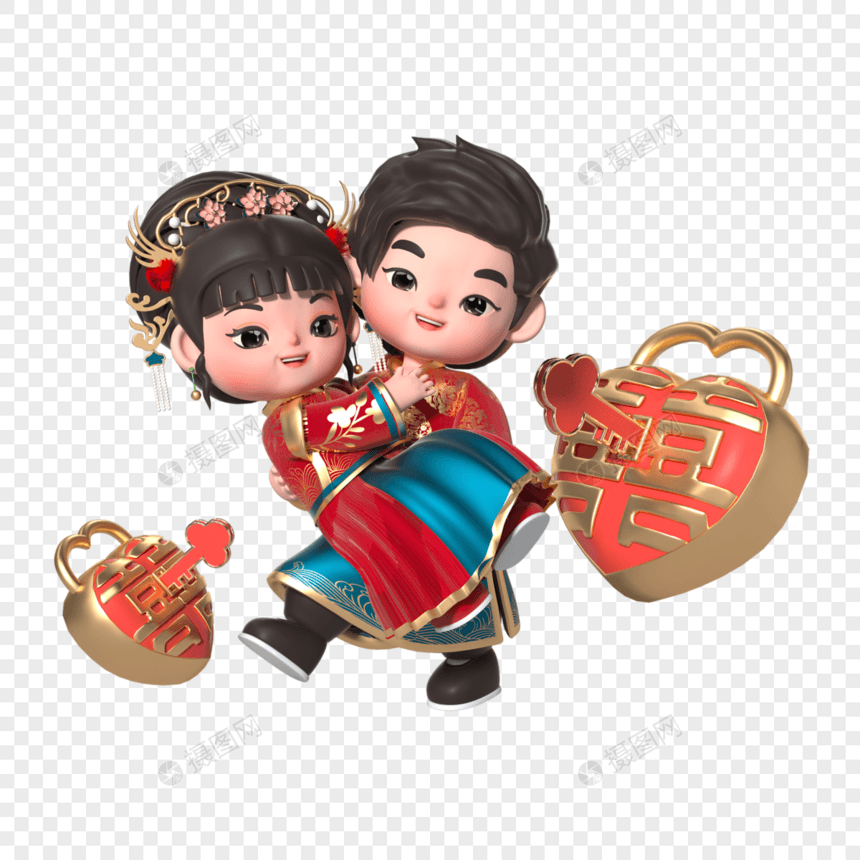 中式婚礼新郎新娘图片