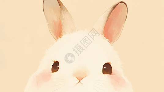可爱的卡通小白兔卡通头像背景图片