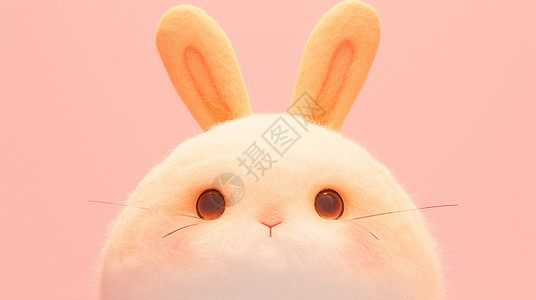 长耳朵可爱的卡通白兔卡通头像背景图片