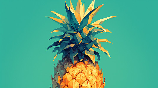 有创意的折纸卡通菠萝背景图片