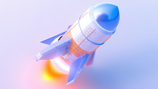火箭3D图标背景图片