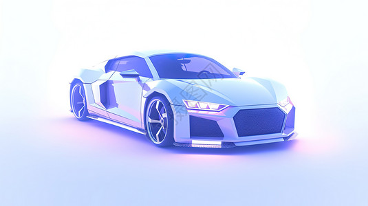 汽车素材透明汽车3D图标插画