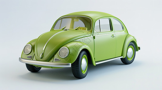 小气汽车3D图标插画