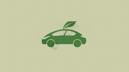 遥控小车绿色新能源汽车图标插画