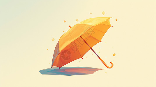 彩色卡通雨伞一把撑起来的卡通雨伞插画
