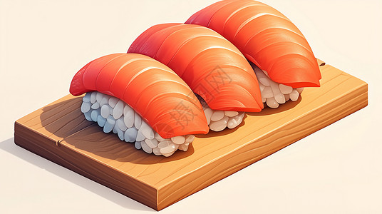 美味的卡通寿司日式美食背景图片