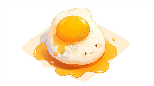 煎鸡蛋素材美味诱人的卡通煎鸡蛋插画