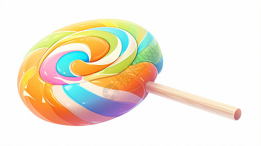 彩色棒棒糖美味诱人的卡通棒棒糖插画
