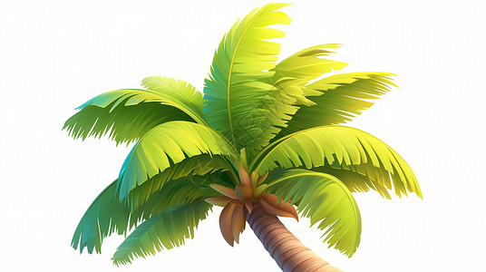 绿色的卡通椰子树背景图片