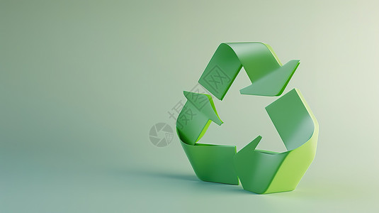 废品利用一个绿色回收图标插画