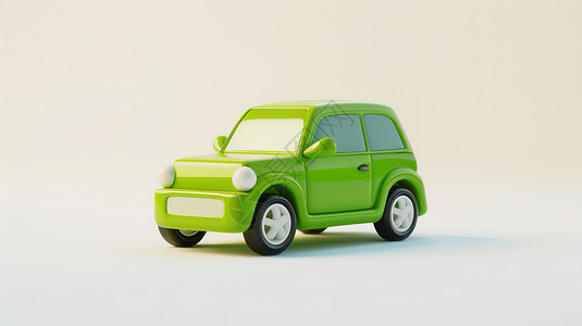 车辆图标绿色新能源车辆3D插画