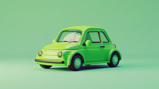 3D绿色新能源车辆背景图片