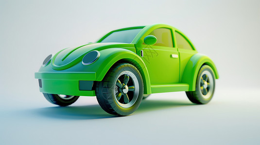 碳纤维汽车绿色新能源3d车辆插画