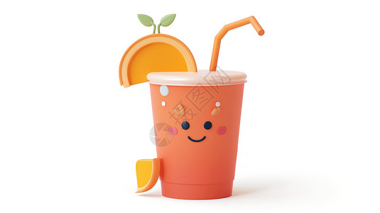 纯水果汁夏天3D图标插画
