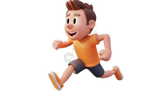 跑步3D立体人物背景图片
