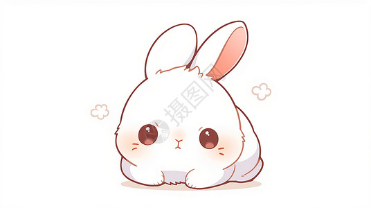 小白兔采蘑菇白色可爱的小白兔插画